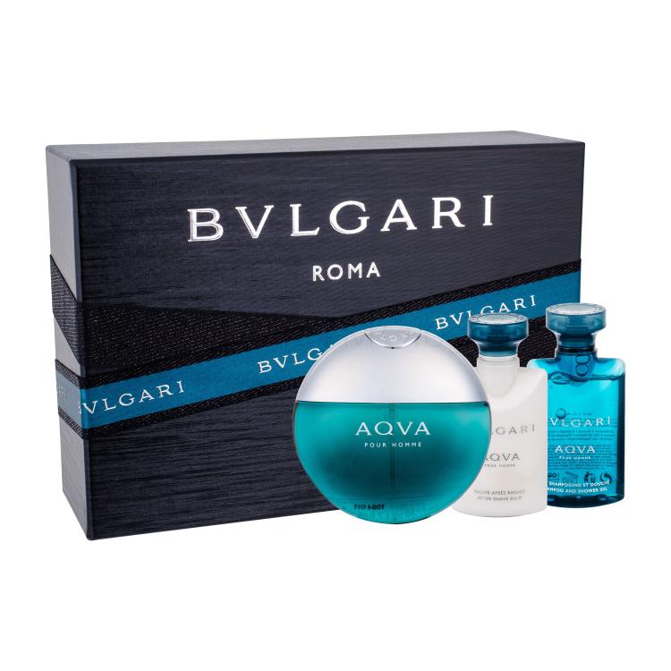 Bvlgari Aqva Pour Homme Подаръчен комплект EDT 50 ml + душ гел 40 ml + балсам след бръснене 40 ml увредена кутия