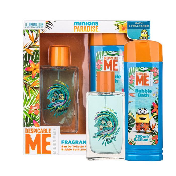 Minions Minions Paradise Подаръчен комплект EDT 75 ml + пяна за вана 250 ml увредена кутия