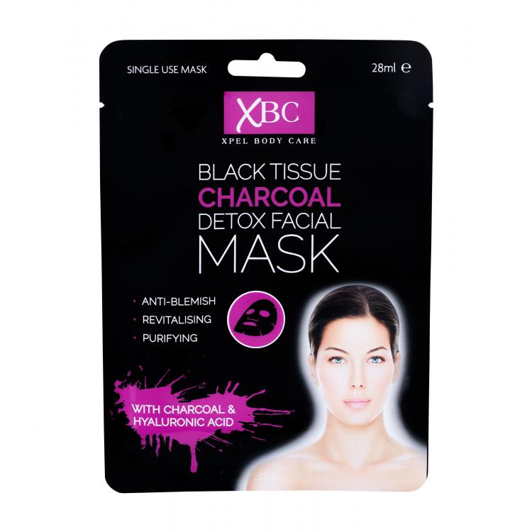 Xpel Body Care Black Tissue Charcoal Detox Facial Mask Маска за лице за жени 28 ml