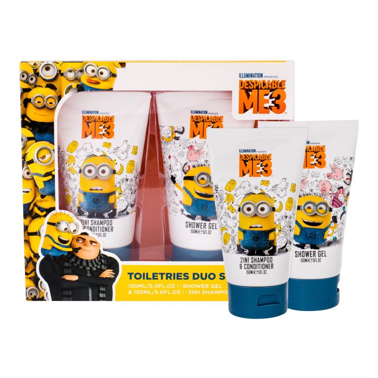 Minions Minions Подаръчен комплект душ гел 150 ml + шампоан и кондиционер 2в1 150 ml увредена кутия