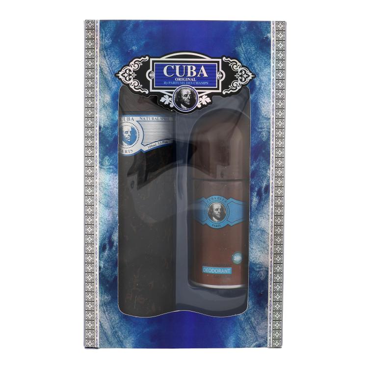 Cuba Blue Подаръчен комплект EDT 100 ml + дезодорант ролон 50 ml увредена кутия