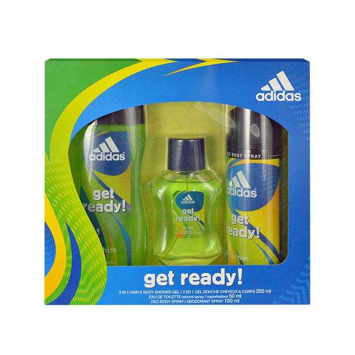 Adidas Get Ready! For Him Подаръчен комплект EDT 50ml + душ гел + дезодорант 150 ml увредена кутия
