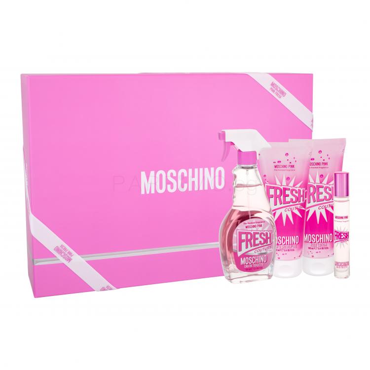 Moschino Fresh Couture Pink Подаръчен комплект EDT 100 ml + лосион за тяло 100 ml + душ гел 100 ml + EDT 10 ml
