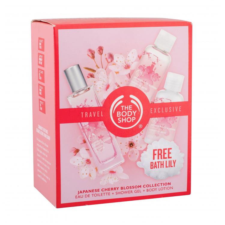 The Body Shop Japanese Cherry Blossom Подаръчен комплект EDT 50 ml + душ гел 60 ml + лосион за тяло 60 ml + гъба за баня