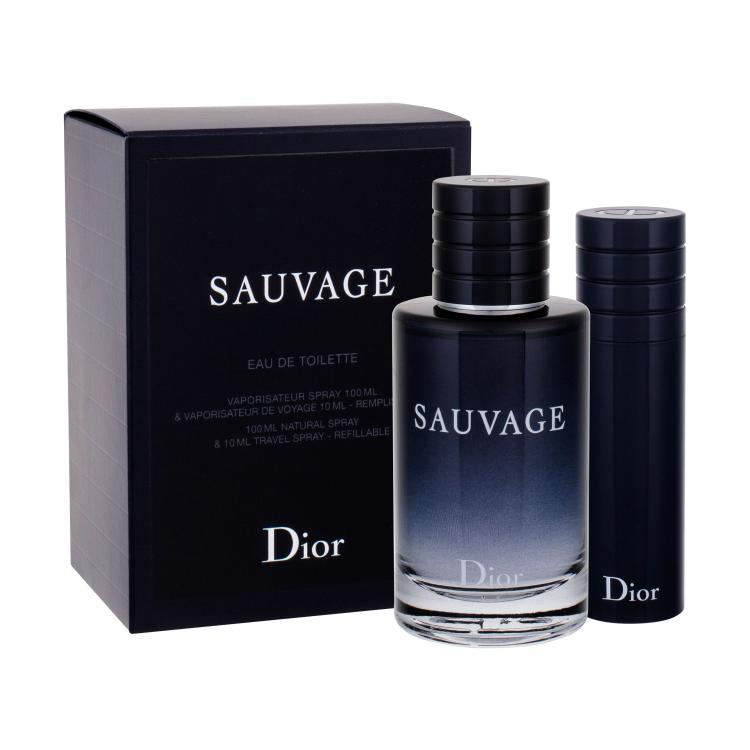 Dior Sauvage Подаръчен комплект EDT 100 ml + EDT 10 ml увредена кутия