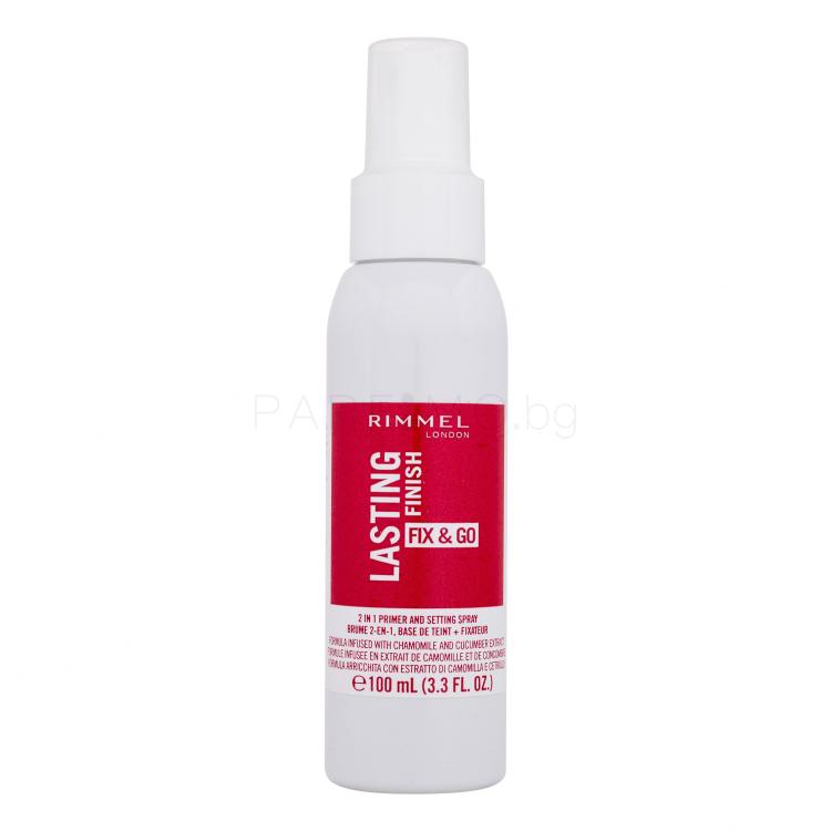 Rimmel London Lasting Finish Fix &amp; Go Основа за грим за жени 100 ml