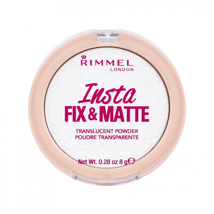 Rimmel London Insta Fix &amp; Matte Пудра за жени 8 g Нюанс 001 Translucent