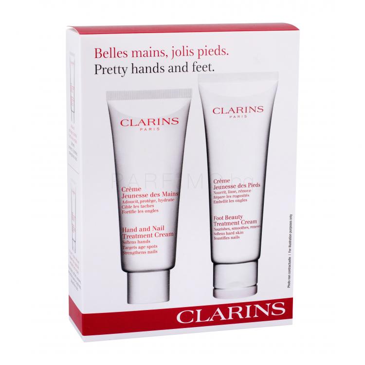 Clarins Hand And Nail Treatment Подаръчен комплект крем за ръце 100 ml + крем за крака 125 ml