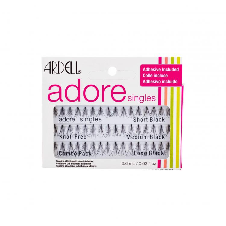Ardell Adore Singles Подаръчен комплект изкуствени мигли 16 бр Short Black + изкуствени мигли 16 бр Medium Black + изкуствени мигли 16 бр Long Black + лепило за мигли 0,6 ml