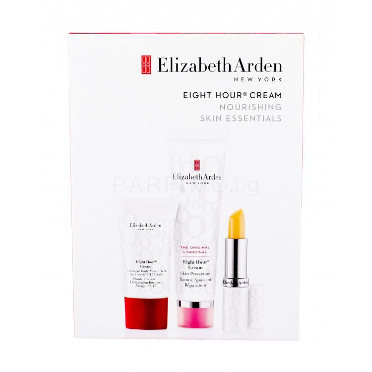 Elizabeth Arden Eight Hour Cream Skin Protectant Подаръчен комплект защита на кожата 50 ml + дневна грижа за лице SPF15 15 ml + балсам за устни Lip Protectant Stick SPF15 3,7 g