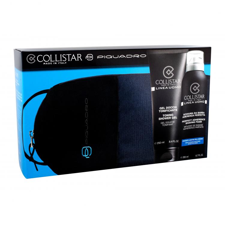Collistar Uomo Подаръчен комплект душ гел 250 ml + пяна за бръснене 200 ml + козметична чантичка Piquadro
