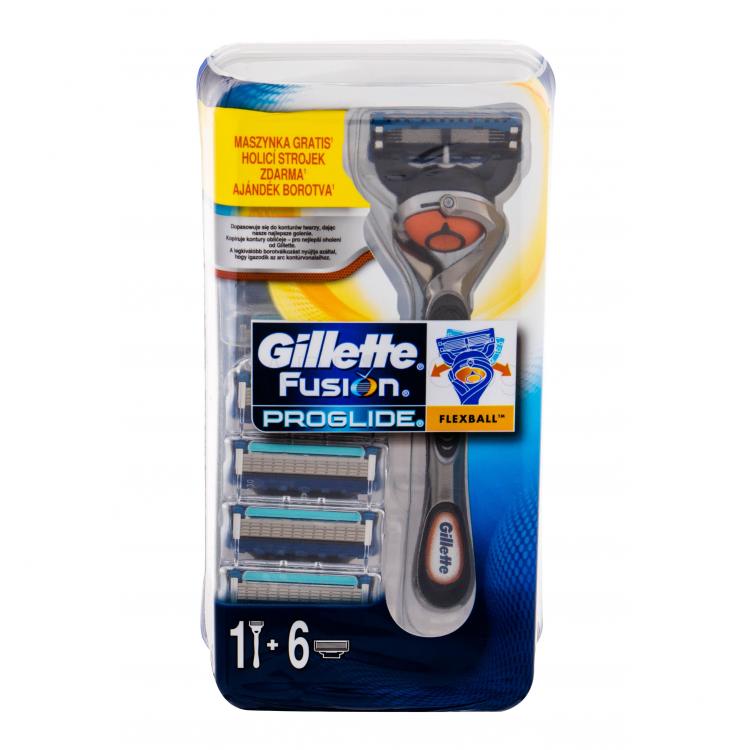 Gillette Fusion Proglide Flexball Подаръчен комплект самобръсначка с ножче 1 бр + резервни ножчета 6 бр