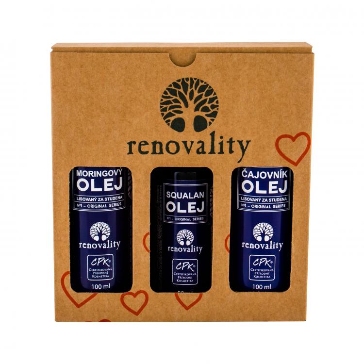 Renovality Original Series Moringa Oil Подаръчен комплект масло за тяло 100 ml + масло за тяло Camellia Oil 100 ml + масло за лице Squalan Oil 50 ml