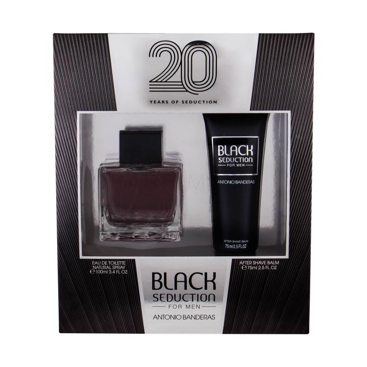 Banderas Seduction in Black Подаръчен комплект EDT 100 ml + балсам след бръснене 75 ml увредена кутия