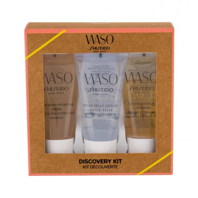 Shiseido Waso Quick Gentle Cleanser Подаръчен комплект почистващ гел за лице 30 ml + почистващо гел-мляко 30 ml + дневна грижа за лицето 30 ml