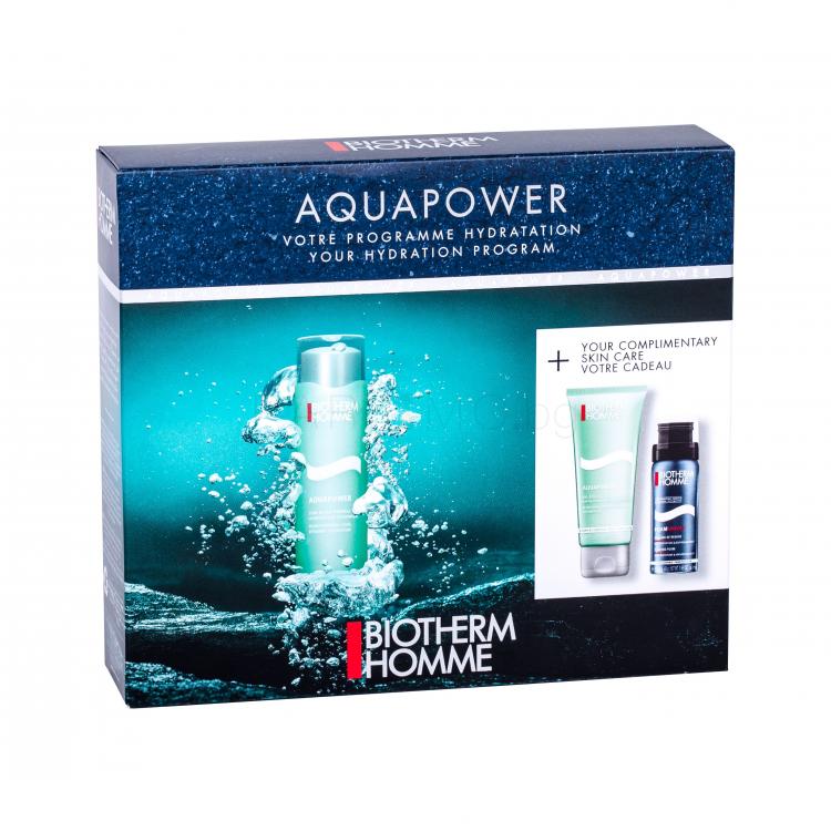 Biotherm Homme Aquapower Oligo Thermal Care Подаръчен комплект хидратиращ гел за лице Homme Aquapower Oligo Thermal Care Moisturizing 75ml + 50ml Пяна за бръснене + 75ml Aquapower душ гел