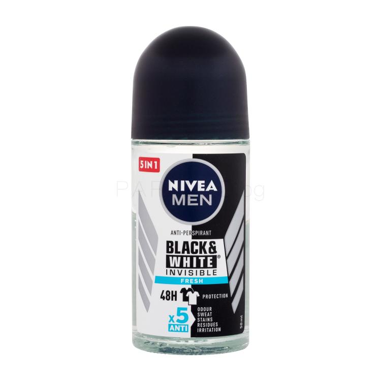 Nivea Men Invisible For Black &amp; White Fresh 48h Антиперспирант за мъже 50 ml