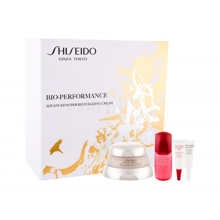 Shiseido Bio-Performance Advanced Super Revitalizing Подаръчен комплект дневна грижа за лице 50 ml + серум за лице Ultimune 10 ml + околоочна грижа Ultimune 3 ml + околоочна грижа Bio-Performance 3 ml