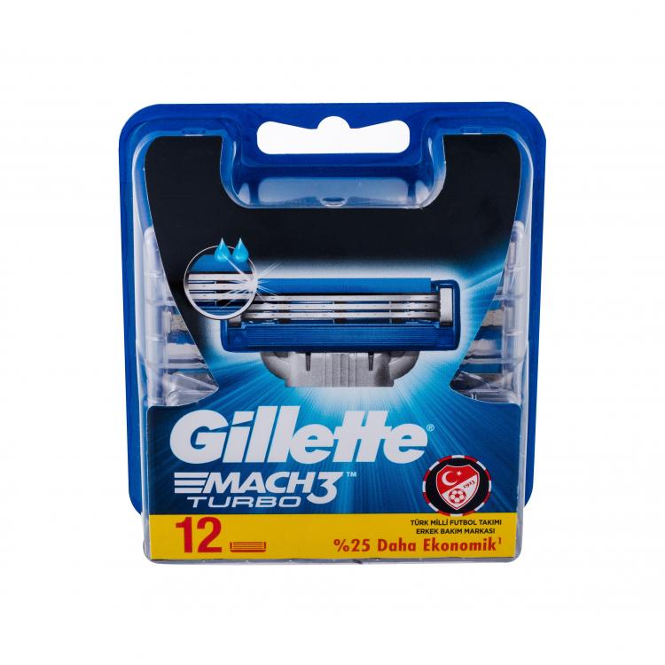 Gillette Mach3 Turbo Резервни ножчета за мъже 12 бр