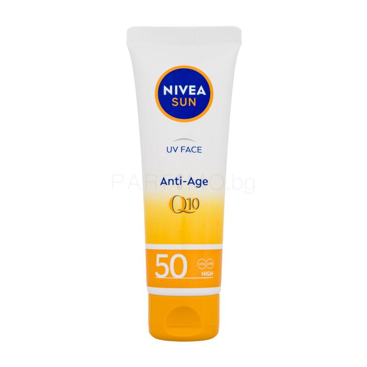 Nivea Sun UV Face Q10 Anti-Age SPF50 Слънцезащитен продукт за лице за жени 50 ml