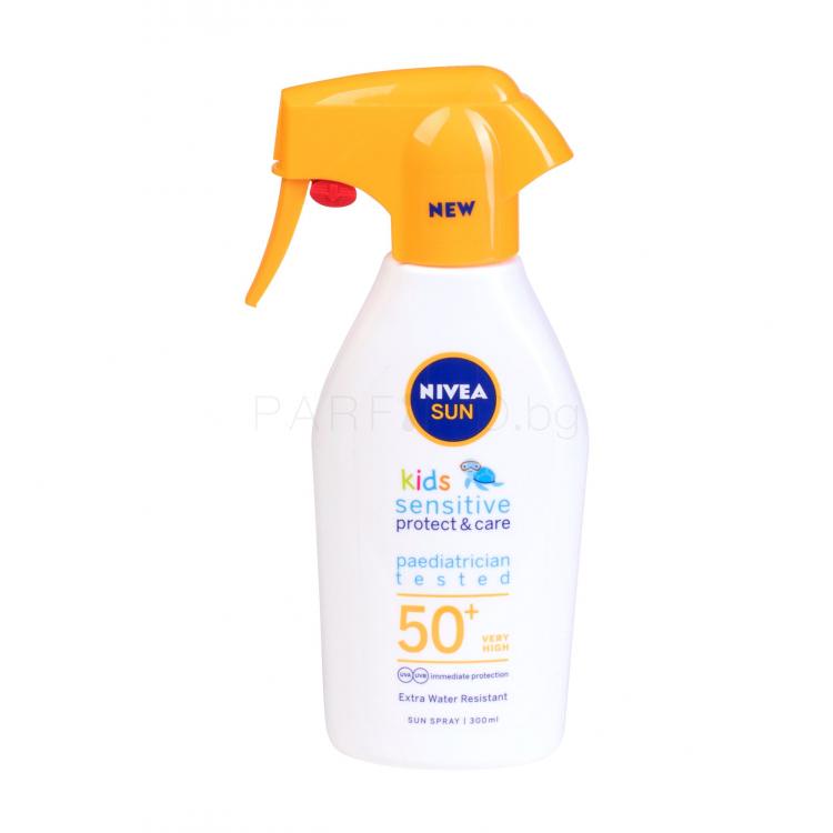 Nivea Sun Kids Protect &amp; Care Sensitive Sun Spray SPF50+ Слънцезащитна козметика за тяло за деца 300 ml