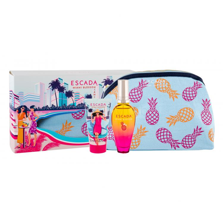 ESCADA Miami Blossom Подаръчен комплект EDT 50 ml + лосион за тяло 50 ml + козметична чантичка