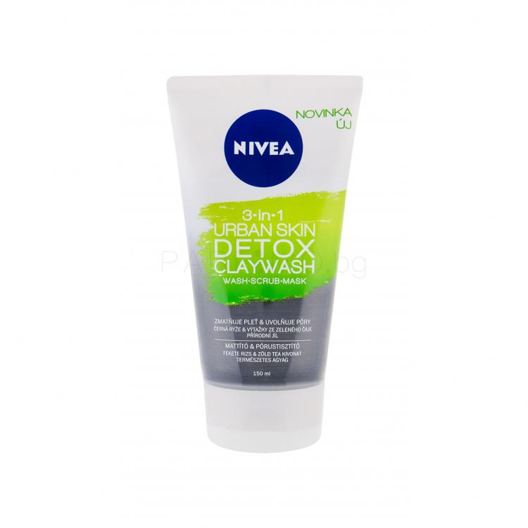 Nivea Urban Skin Detox Claywash 3-in-1 Почистващ крем за жени 150 ml
