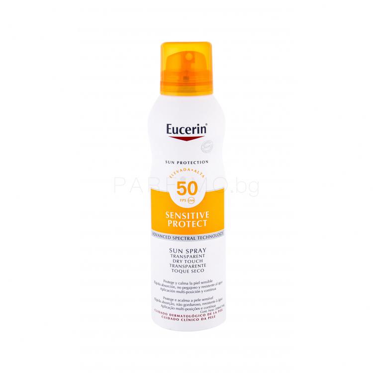 Eucerin Sun Sensitive Protect Sun Spray Dry Touch SPF50 Слънцезащитна козметика за тяло 200 ml
