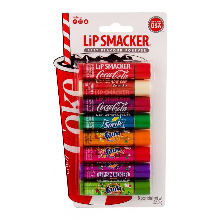 Lip Smacker Coca-Cola Party Mix Lip Balm Kit Подаръчен комплект балсам за устни 8 x 4 g