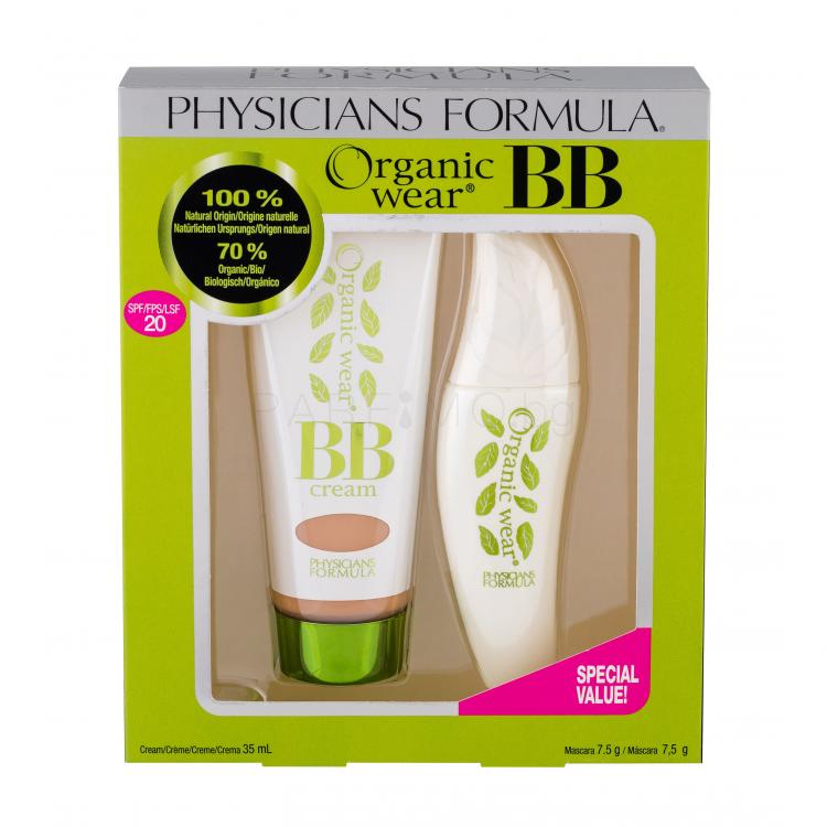 Physicians Formula Organic Wear Natural Origin BB Kit SPF20 Подаръчен комплект BB крем SPF20 35 ml + спирала 7,5 g Ultra Black