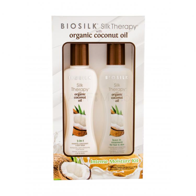 Farouk Systems Biosilk Silk Therapy Organic Coconut Oil Подаръчен комплект шампоан 3в1 167 ml + грижа без отмиване 167 ml