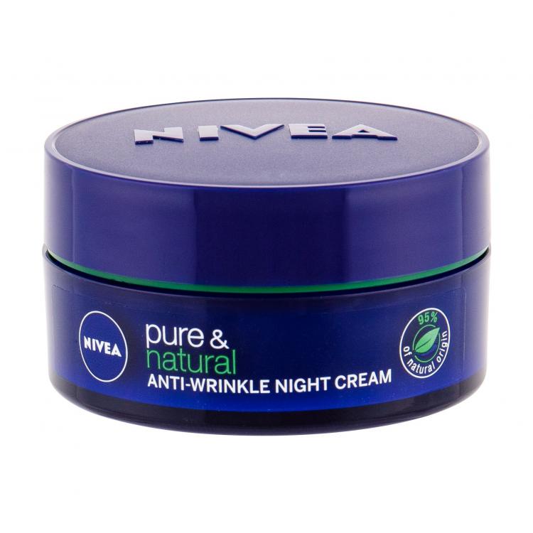 Nivea Pure &amp; Natural Anti-Wrinkle Нощен крем за лице за жени 50 ml