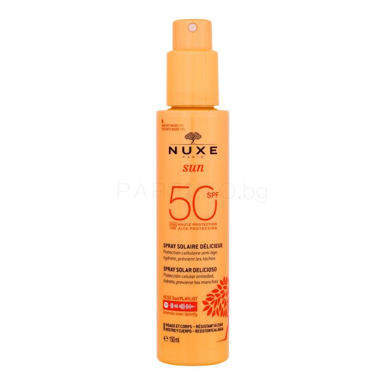 NUXE Sun Delicious Spray SPF50 Слънцезащитна козметика за тяло 150 ml