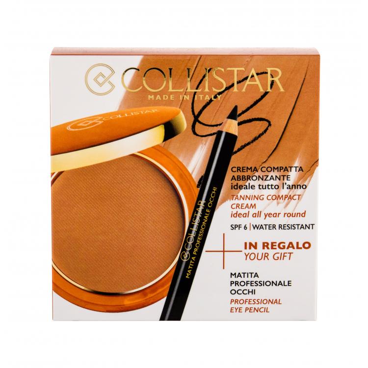 Collistar Tanning Compact Cream SPF6 Подаръчен комплект кремообразна пудра 9 g + молив за очи 0,80 g
