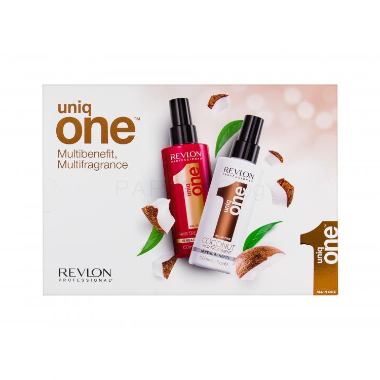 Revlon Professional Uniq One Duo Kit Подаръчен комплект маска за коса без отмиване 150 ml + маска за коса без отмиване Coconut 150 ml