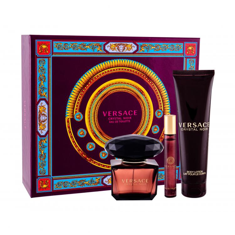 Versace Crystal Noir Подаръчен комплект EDT 90 ml + EDT 10 ml + лосион за тяло 150 ml