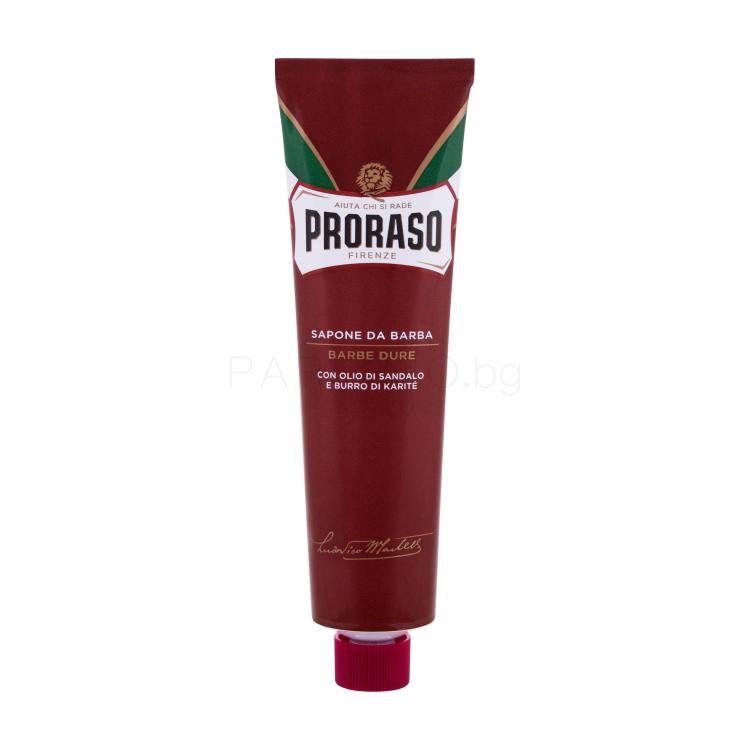 PRORASO Red Shaving Soap In A Tube Пяна за бръснене за мъже 150 ml