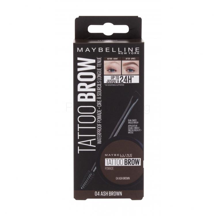 Maybelline Tattoo Brow Lasting Color Pomade Гел и помада за вежди за жени 4 гр Нюанс 04 Ash Brown