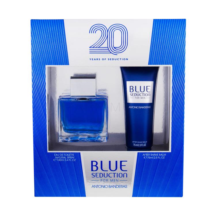 Banderas Blue Seduction Подаръчен комплект EDT 100 ml + балсам след бръснене 75 ml увредена кутия