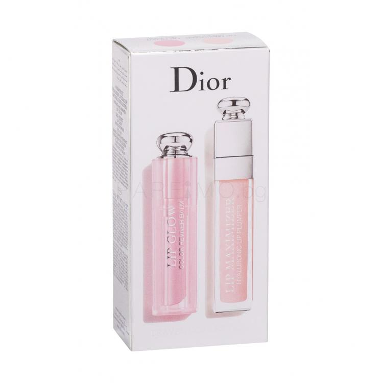 Christian Dior Addict Lip Maximizer Hyaluronic Подаръчен комплект блясък за устни Lip Maximizer 6 ml + балсам за устни Lip Glow Reviver Balm 6,5 g 001 Pink