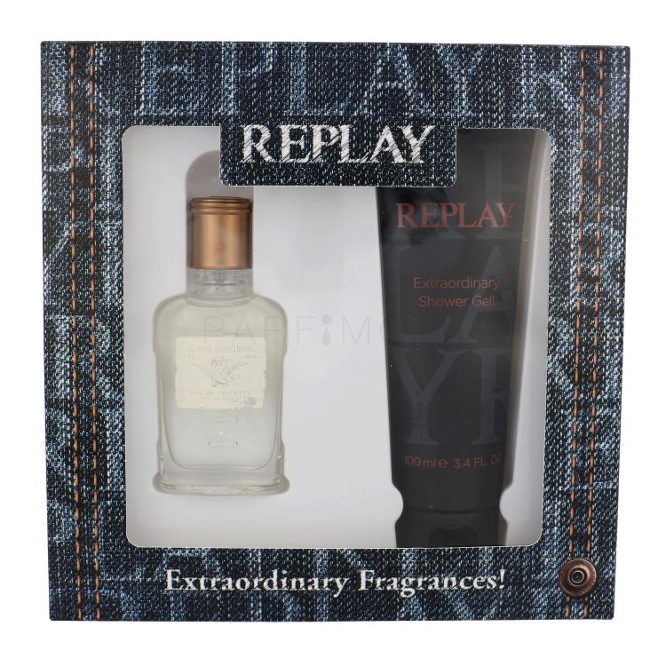 Replay Jeans Original! For Him Подаръчен комплект EDT 30 ml + душ гел 100 ml увредена кутия