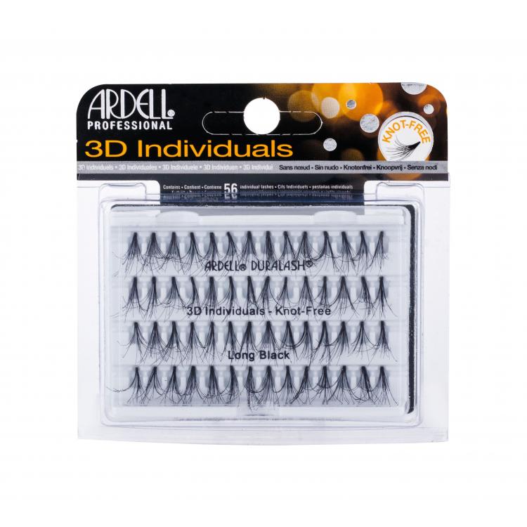 Ardell 3D Individuals Duralash Knot-Free Изкуствени мигли за жени 56 бр Нюанс Long Black