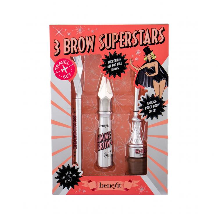 Benefit Gimme Brow+ 3 Brow Superstars Подаръчен комплект гел за вежди за обем 3 g + молив за вежди Goof Proof 0,17 g + кремообразен гел за вежди Ka-Brow! 1,5 g