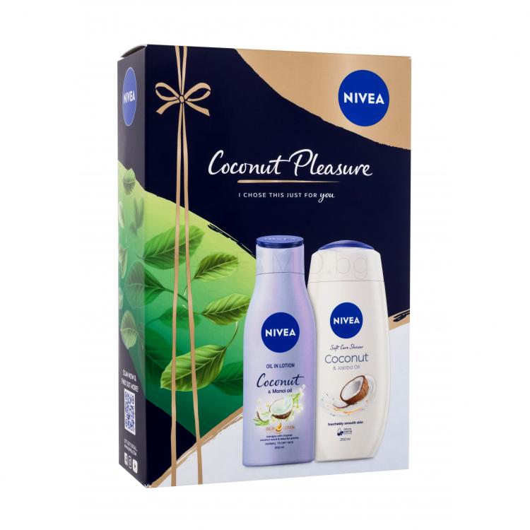 Nivea Coconut Pleasure Подаръчен комплект душ крем 250 ml + лосион за тяло Coconut &amp; Monoi Oil 200 ml