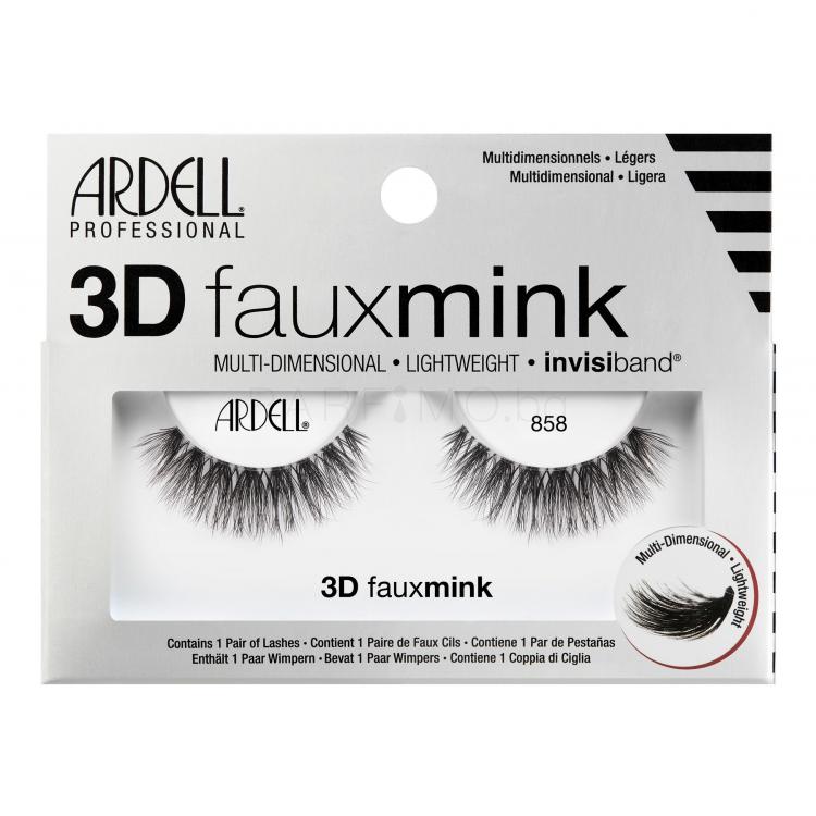 Ardell 3D Faux Mink 858 Изкуствени мигли за жени 1 бр Нюанс Black
