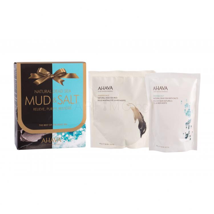 AHAVA Deadsea Mud Dermud Nourishing Body Cream Подаръчен комплект натурална минерална кал от Мъртво море 400 g + минерални соли за вана от Мъртво море 250 g