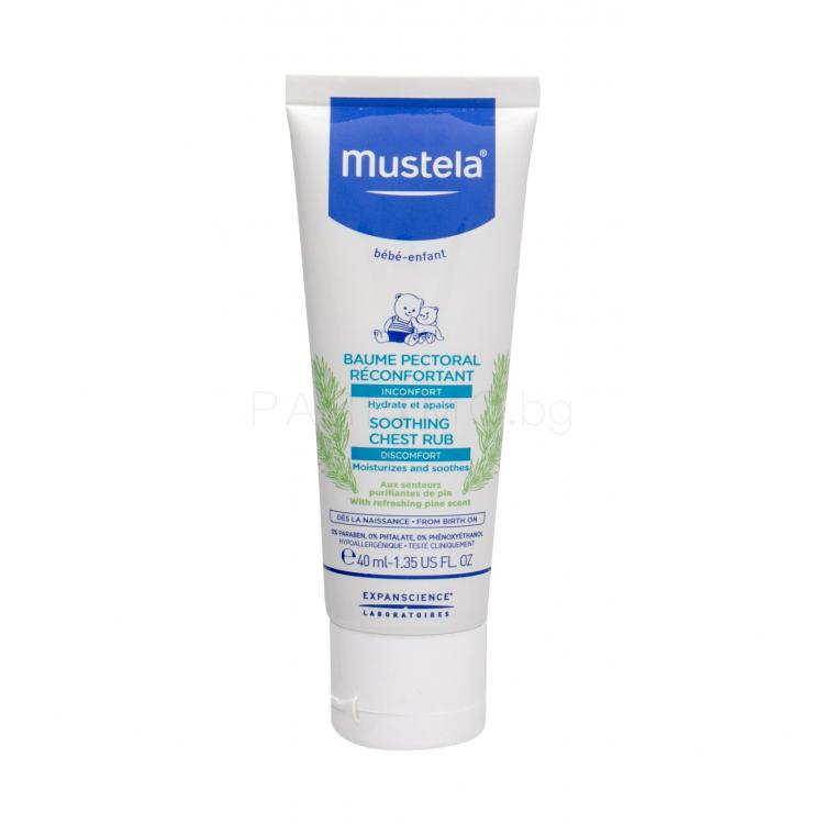 Mustela Bébé Soothing Chest Rub Балсам за тяло за деца 40 ml